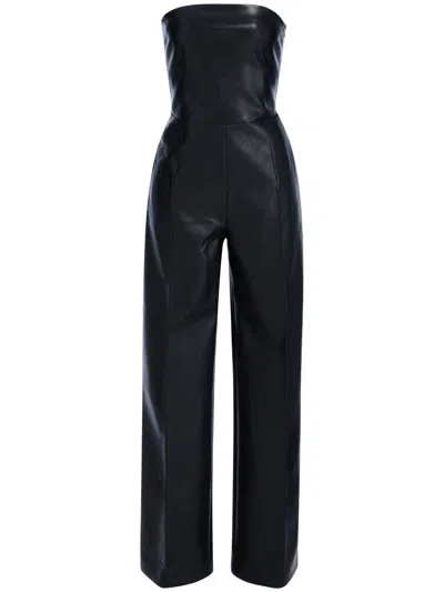 Ser.o.ya Zoe Vegan Leather Jumpsuit In Black