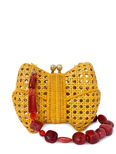 Serpui リボン クラッチバッグ In Yellow