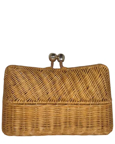 Serpui Charlotte Braid Clutch In Sand