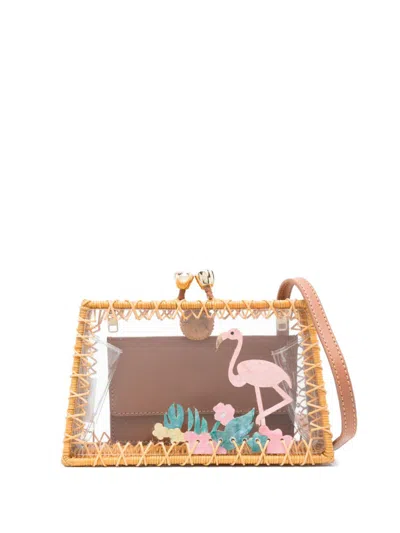 Serpui Cora Flamingo Clutch Bag In Neutrals