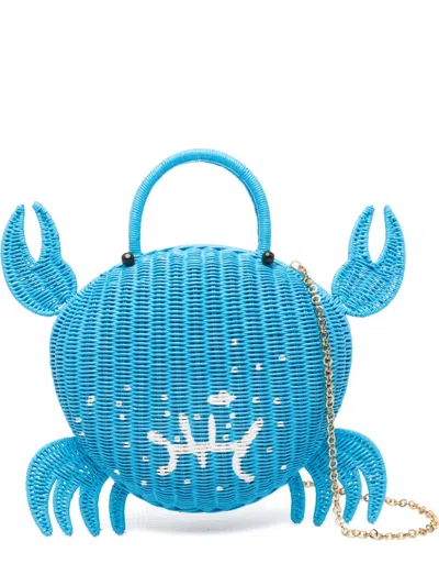 Serpui Crab Top-handle Clutch Bag In Blue