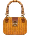 Serpui Cristal Bamboo-handle Wicker Bag In Brown