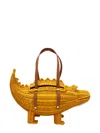 Serpui Crocodile Handle Satchel In Yellow