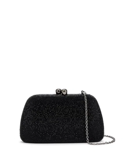 Serpui Josephine Rhinestone-embellished Clutch Bag In Black