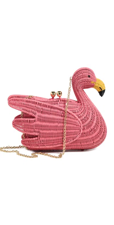 Serpui Dante Flamingo Clutch Pink In Pattern