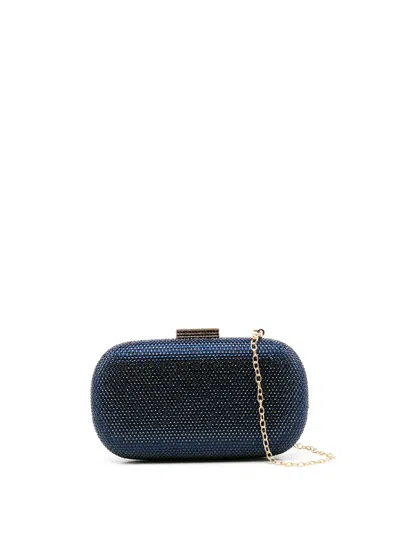 Serpui Emma Montana Rhinestone Clutch In Blue