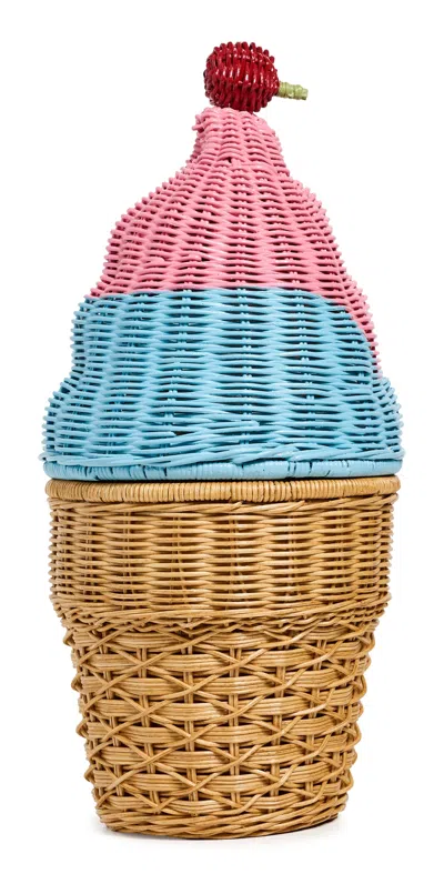 Serpui Gelato Wicker Clutch Multi
