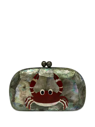Serpui Greta Crab-detail Clutch Bag In Multi