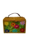 Serpui Lorraine Flora Wicker Bag In Brown