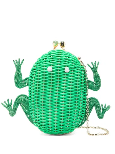 Serpui Mary Froglet Clutch Bag In Green
