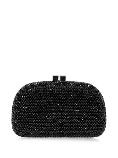 Serpui Mia Crystal-embellished Clutch Bag In Black