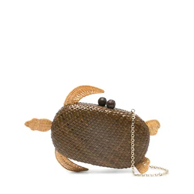 Serpui Olivine Turtle Mini Bag In Brown