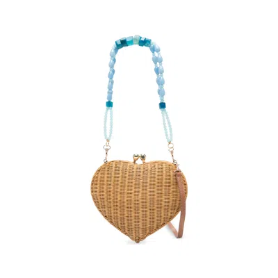 Serpui Passionate Heart Clutch Bag In Neutral
