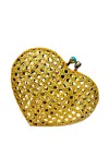 Serpui Passionate Heart Wicker Bag In Brown