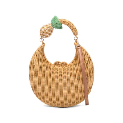 Serpui Pineapple-embellished Woven Clutch Bag In Multi