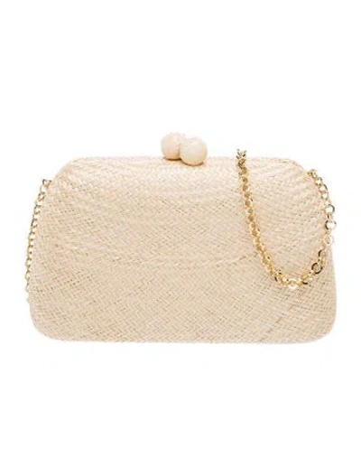 Pre-owned Serpui Raffia Crossbody Bag In Neutrals