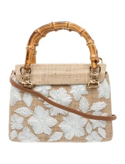 Pre-owned Serpui Raffia Top Handle Bag In Neutral