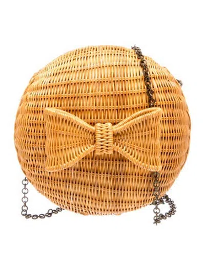 Pre-owned Serpui Rattan Bucket Bag In Brown