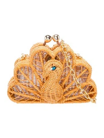 Pre-owned Serpui Rattan Clutch In Neutrals
