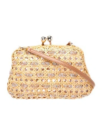 Pre-owned Serpui Rattan Evening Bag In Neutral