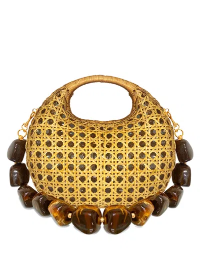 Serpui Round Handle Michelle Bag In Brown