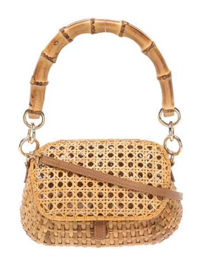 Pre-owned Serpui Straw Shoulder Bag In Neutral