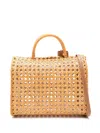 Serpui Suzy Wicker-design Tote Bag In Brown
