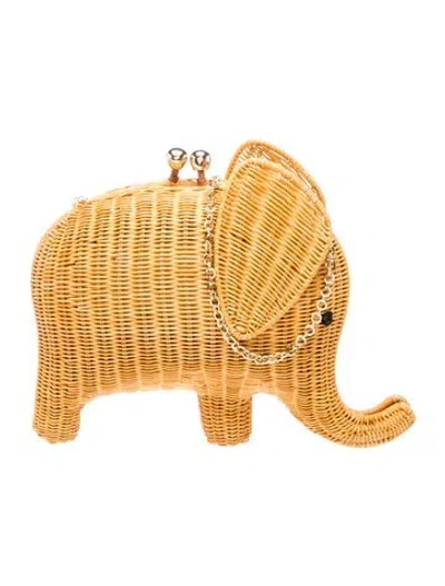 Pre-owned Serpui Wicker Clutch In Neutrals