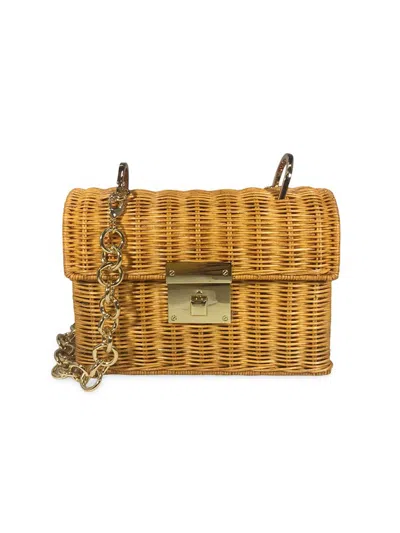 Serpui Women's Gabriela Baby Rattan Crossbody Bag In Neutral