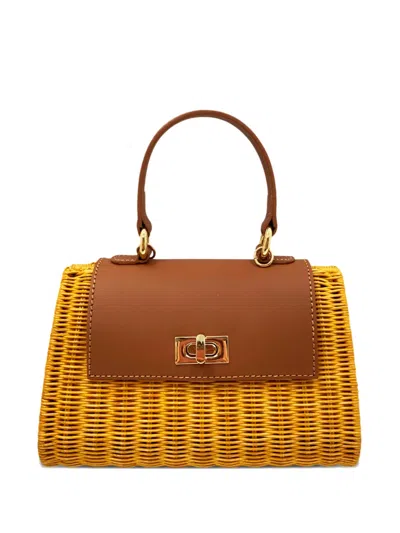 Serpui Yasmin Top-handle Tote Bag In Yellow
