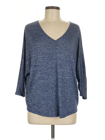 Pre-owned Serra 3/4 Sleeve Top Blue V Neck Tops