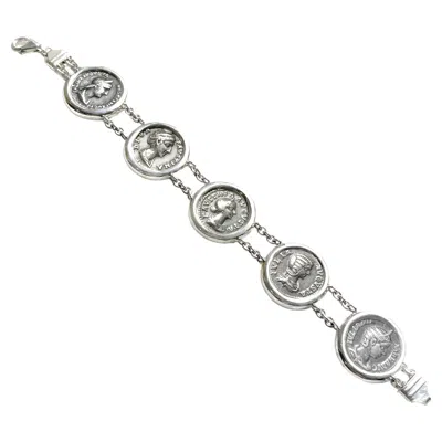 Pre-owned Serra 5 Authentic Roman Coins '2nd-3rd Cent' Depicting Roman Empresses Bracelet In Multi