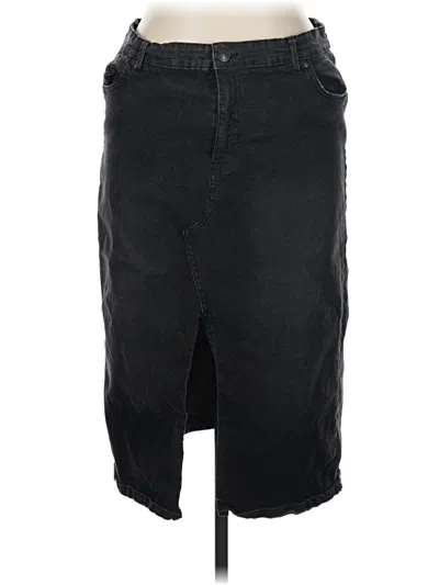 Pre-owned Serra Denim Skirt In Black