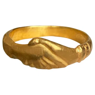 Pre-owned Serra Dextrarum Iunctio, Symbol Of Love And Friendship 18kt Gold Ring In Multi