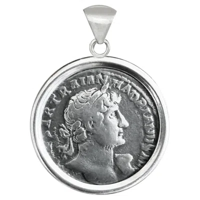 Pre-owned Serra Emperor Hadrian Ancient Roman Coin 2nd Cent. Ad Silver Pendant In Multi