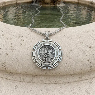 Pre-owned Serra Genuine Ancient Roman Coin 2nd Cent 925 Silver Pendant Depicting Goddess Rome In Multi