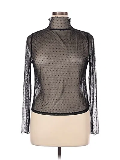 Pre-owned Serra Long Sleeve Top Black Turtleneck Tops