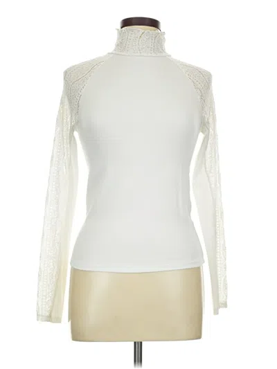 Pre-owned Serra Long Sleeve Top Ivory Turtleneck Tops In White