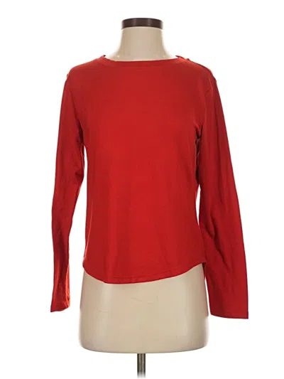 Pre-owned Serra Long Sleeve Top Red Boatneck Tops