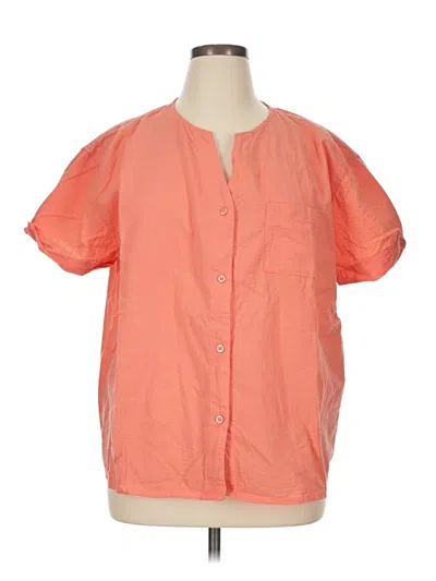 Pre-owned Serra Short Sleeve Blouse In Orange