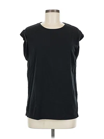 Pre-owned Serra Short Sleeve Top Black Boatneck Tops