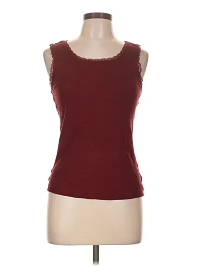 Pre-owned Serra Sleeveless Top Burgundy Sweetheart Neckline Tops