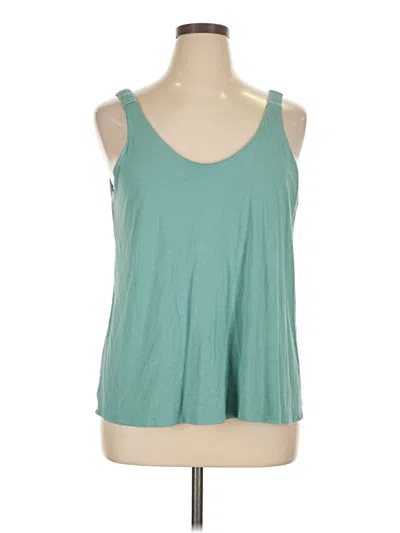 Pre-owned Serra Sleeveless Top Teal Scoop Neck Tops In Blue
