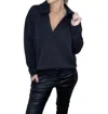 Serra Sutton Pull On Collared Sweatshirt In Bbk In Black