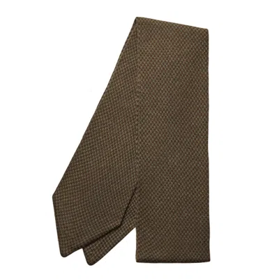 Serran London Men's Green / Brown Merino Scarf - Brown, Green In Green/brown