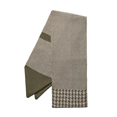 Serran London Men's Green / Grey Classic Scarf - Country Green In Green/grey