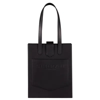 Serran London Men's Leather Tote Bag Black