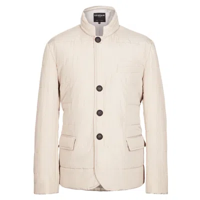 Serran London Men's Neutrals Puffer Suit Jacket - Sand