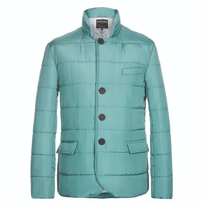 Serran London Men's Puffer Suit Jacket - Green