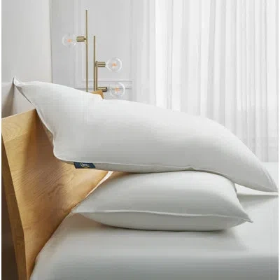 Serta 233 Thread Medium Down Blend Bed Pillow In White